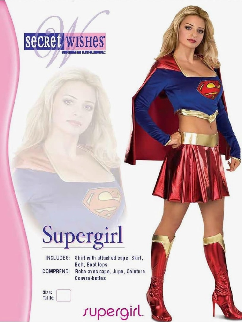 Secret Wishes Supergirl Costume - Red, Blue, Gold